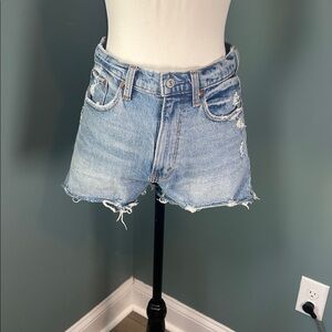 Abercrombie & Fitch Blue Distressed Jean Shorts